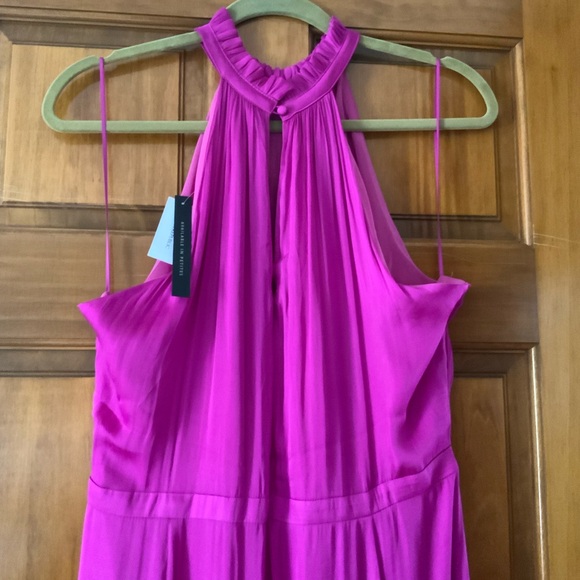 NWT Banana Republic Satin Halter Dress in Fuchsia Size 14. - Picture 6 of 9